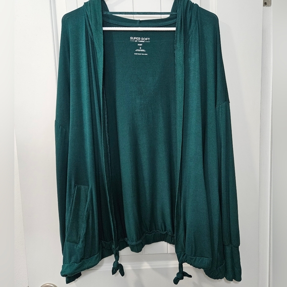 torrid Tops - Torrid Super Soft Green Open Cardigan Plus Size 18/20 (Torrid 2)